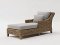 Bain de soleil - Rotin tressé-Tissu - 176 x 82 x 92 cm - Marron clair-Gris clair - Style classique