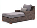 Bain de soleil - Rotin tressé-Tissu - 192 x 86 x 88 cm - Brun grisé-Gris - Style naturel