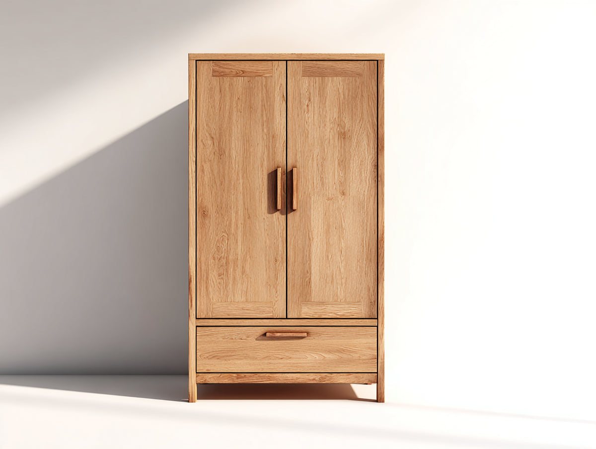Armoire - bois - 102 x 55 x 190 cm - Bois naturel - style minimaliste