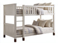 Lits superposés-Bois-208x106x170 cm-Blanc-Marron foncé-Style classique