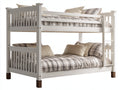 Lits superposés-Bois-208x106x168 cm-Blanc-Marron foncé-Style classique