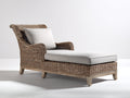 Bain de soleil - Rotin tressé-Tissu - 176 x 80 x 96 cm - Marron grisé-Grège - Style classique