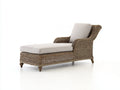 Bain de soleil - Rotin tressé-Tissu - 170 x 76 x 88 cm - Marron naturel-Beige clair - Style classique